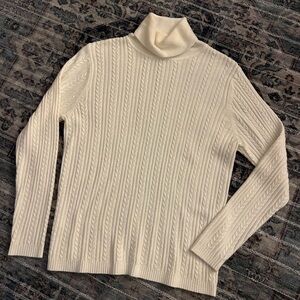 Cream Turtleneck Sweater